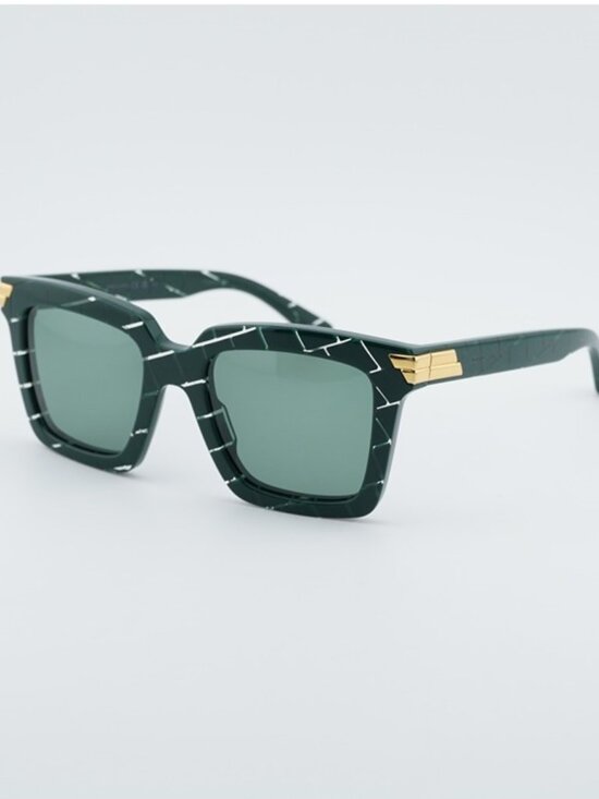 Bottega Veneta BV1005S 008 Sunglasses Green Square Frame, Green Lenses main image 6